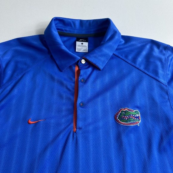 Nike Florida Gators Polo Shirt Mens Size Large Blue Golf Casual Active - Picture 4 of 11